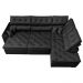 Sofá de Canto Retrátil e Reclinável Direito 3,40x2,36m Molas Cama inBox Espanha Velusoft Preto
