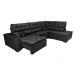 Sofá de Canto Retrátil e Reclinável Direito 3,40x2,36m Molas Cama inBox Espanha Velusoft Preto