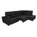 Sofá de Canto Retrátil e Reclinável Direito 3,40x2,36m Molas Cama inBox Espanha Velusoft Preto