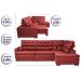 Sofá de Canto Retrátil e Reclinável Direito 3,40x2,36m Molas Cama inBox Espanha Velusoft Vermelho
