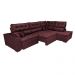 Sofá de Canto Retrátil e Reclinável Direito 3,40x2,36m Molas Cama inBox Espanha Velusoft Vinho