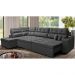 Sofá de Canto Retrátil e Reclinável Esquerdo 3,00x2,36m Molas Cama inBox Espanha Velusoft Cinza