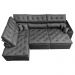 Sofá de Canto Retrátil e Reclinável Esquerdo 3,00x2,36m Molas Cama inBox Espanha Velusoft Cinza