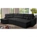 Sofá de Canto Retrátil e Reclinável Esquerdo 3,00x2,36m Molas Cama inBox Espanha Velusoft Preto