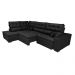 Sofá de Canto Retrátil e Reclinável Esquerdo 3,00x2,36m Molas Cama inBox Espanha Velusoft Preto