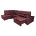 Sofá de Canto Retrátil e Reclinável Esquerdo 3,00x2,36m Molas Cama inBox Espanha Velusoft Vinho