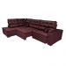 Sofá de Canto Retrátil e Reclinável Esquerdo 3,00x2,36m Molas Cama inBox Espanha Velusoft Vinho