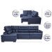 Sofá de Canto Retrátil e Reclinável Esquerdo 3,40x2,36m Molas Cama inBox Espanha Velusoft Azul