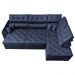 Sofá de Canto Retrátil e Reclinável Esquerdo 3,40x2,36m Molas Cama inBox Espanha Velusoft Azul