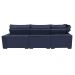 Sofá de Canto Retrátil e Reclinável Esquerdo 3,40x2,36m Molas Cama inBox Espanha Velusoft Azul