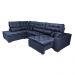 Sofá de Canto Retrátil e Reclinável Esquerdo 3,40x2,36m Molas Cama inBox Espanha Velusoft Azul