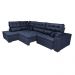 Sofá de Canto Retrátil e Reclinável Esquerdo 3,40x2,36m Molas Cama inBox Espanha Velusoft Azul