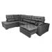 Sofá de Canto Retrátil e Reclinável Esquerdo 3,40x2,36m Molas Cama inBox Espanha Velusoft Cinza