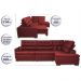 Sofá de Canto Retrátil e Reclinável com Molas Cama inBox Platinum 3,00x2,36 Tecido Suede Vermelho