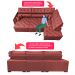 Sofá de Canto Retrátil e Reclinável com Molas Cama inBox Platinum 3,00x2,36 Tecido Suede Vermelho
