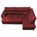 Sofá de Canto Retrátil e Reclinável com Molas Cama inBox Platinum 3,00x2,36 Tecido Suede Vermelho