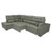 Sofá de Canto Retrátil e Reclinável com Molas Cama inBox Platinum Esquerdo 3,00x2,36 Suede Cinza