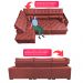 Sofá de Canto Retrátil e Reclinável com Molas Cama inBox Platinum Esquerdo 3,00x2,36 Suede Vermelho