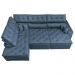 Sofá de Canto Retrátil e Reclinável com Molas Cama inBox Platinum Esquerdo 3,40x2,36 Suede Azul