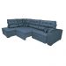 Sofá de Canto Retrátil e Reclinável com Molas Cama inBox Platinum Esquerdo 3,40x2,36 Suede Azul