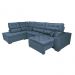 Sofá de Canto Retrátil e Reclinável com Molas Cama inBox Platinum Esquerdo 3,40x2,36 Suede Azul