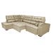 Sofá de Canto Retrátil e Reclinável com Molas Cama inBox Platinum Esquerdo 3,40x2,36 Suede Bege