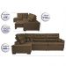 Sofá de Canto Retrátil e Reclinável com Molas Cama inBox Platinum Esquerdo 3,40x2,36 Suede Café