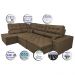 Sofá de Canto Retrátil e Reclinável com Molas Cama inBox Platinum Esquerdo 3,40x2,36 Suede Café