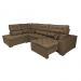 Sofá de Canto Retrátil e Reclinável com Molas Cama inBox Platinum Esquerdo 3,40x2,36 Suede Café