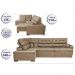 Sofá de Canto Retrátil e Reclinável com Molas Cama inBox Platinum Esquerdo 3,40x2,36 Suede Castor