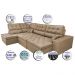 Sofá de Canto Retrátil e Reclinável com Molas Cama inBox Platinum Esquerdo 3,40x2,36 Suede Castor
