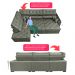Sofá de Canto Retrátil e Reclinável com Molas Cama inBox Platinum Esquerdo 3,40x2,36 Suede Cinza