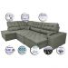 Sofá de Canto Retrátil e Reclinável com Molas Cama inBox Platinum Esquerdo 3,40x2,36 Suede Cinza