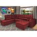 Sofá de Canto Retrátil e Reclinável com Molas Cama inBox Platinum Esquerdo 3,40x2,36 Suede Vermelho