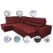 Sofá de Canto Retrátil e Reclinável com Molas Cama inBox Platinum Esquerdo 3,40x2,36 Suede Vermelho