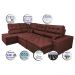 Sofá de Canto Retrátil e Reclinável com Molas Cama inBox Platinum Esquerdo 3,40x2,36 Suede Vinho
