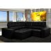 Sofá de Canto Retrátil, Reclinável, Molas Cama inBox Austin 2,60m x 2,60m Suede Velusoft Preto