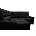 Sofá de Canto Retrátil, Reclinável, Molas Cama inBox Austin 2,60m x 2,60m Suede Velusoft Preto