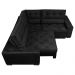 Sofá de Canto Retrátil, Reclinável, Molas Cama inBox Austin 2,60m x 2,60m Suede Velusoft Preto
