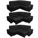 Sofá de Canto Retrátil, Reclinável, Molas Cama inBox Austin 2,60m x 2,60m Suede Velusoft Preto