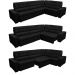 Sofá de Canto Retrátil, Reclinável, Molas Cama inBox Austin 3,85X2,64 ou 2,64X3,85 Suede Preto