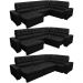 Sofá de Canto Retrátil, Reclinável, Molas Cama inBox Austin 3,85X2,64 ou 2,64X3,85 Suede Preto