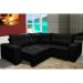 Sofá de Canto Retrátil, Reclinável, Molas Cama inBox Oklahoma 2,20m x 2,20m Suede Velusoft Preto