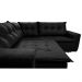 Sofá de Canto Retrátil, Reclinável, Molas Cama inBox Oklahoma 2,20m x 2,20m Suede Velusoft Preto