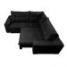 Sofá de Canto Retrátil, Reclinável, Molas Cama inBox Oklahoma 2,20m x 2,20m Suede Velusoft Preto