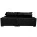 Sofá de Canto Retrátil, Reclinável, Molas Cama inBox Oklahoma 2,20m x 2,20m Suede Velusoft Preto