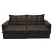 Sofá de Courino Retrátil e Reclinável 2,15m Cama inBox Bourbon SoftGel D40 Café