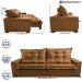 Sofá de Courino Retrátil e Reclinável 2,15m Cama inBox Bourbon SoftGel D40 Caramelo