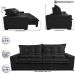 Sofá de Courino Retrátil e Reclinável 2,15m Cama inBox Bourbon SoftGel D40 Preto