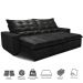 Sofá de Courino Retrátil e Reclinável 2,15m Cama inBox Bourbon SoftGel D40 Preto